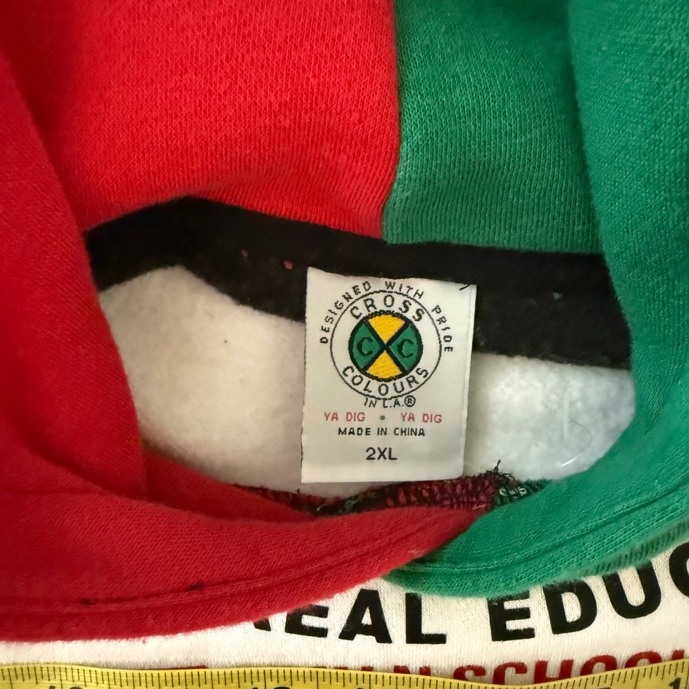 Cross Colours Hoodie Hip Hop Sweatpants Set Mens 2XL Stay N School Retro - Picture 7 of 16